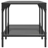 Table basse avec dessus en verre noir 78,5x40x40 cm acier 582563582563