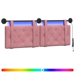 Tête de lit suspendue Avec lumière LED Rose Velours 582564582564