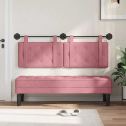 Tête de lit suspendue Avec lumière LED Rose Velours 582564582564