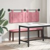 Tête de lit suspendue Avec lumière LED Rose Velours 582564582564