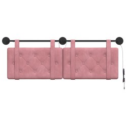 Tête de lit suspendue Avec lumière LED Rose Velours 582564582564