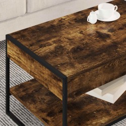 Table basse Chêne Fumé 80 x 50 x 40 cm Bois d'ingénierie 582565582565