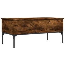 Table basse chêne fumé 100x50x45 cm bois d'ingénierie et métal 582566582566