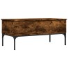 Table basse chêne fumé 100x50x45 cm bois d'ingénierie et métal 582566582566