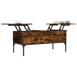 Table basse chêne fumé 100x50x45 cm bois d'ingénierie et métal 582566582566