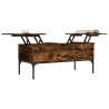Table basse chêne fumé 100x50x45 cm bois d'ingénierie et métal 582566582566
