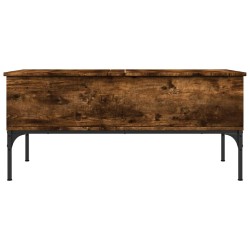 Table basse chêne fumé 100x50x45 cm bois d'ingénierie et métal 582566582566