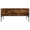 Table basse chêne fumé 100x50x45 cm bois d'ingénierie et métal 582566582566