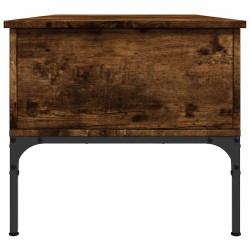 Table basse chêne fumé 100x50x45 cm bois d'ingénierie et métal 582566582566