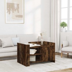 Table basse chêne fumé 80x50x50 cm bois d'ingénierie 582571582571