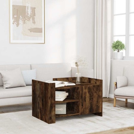 Table basse chêne fumé 80x50x50 cm bois d'ingénierie 582571582571