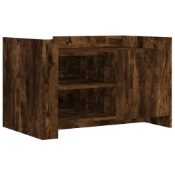 Table basse chêne fumé 80x50x50 cm bois d'ingénierie 582571582571