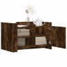 Table basse chêne fumé 80x50x50 cm bois d'ingénierie 582571582571