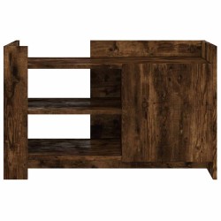 Table basse chêne fumé 80x50x50 cm bois d'ingénierie 582571582571