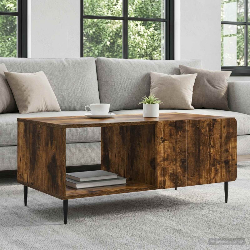 Table basse Chêne fumé 90 x 50 x 40 cm Bois d'ingénierie 582575582575