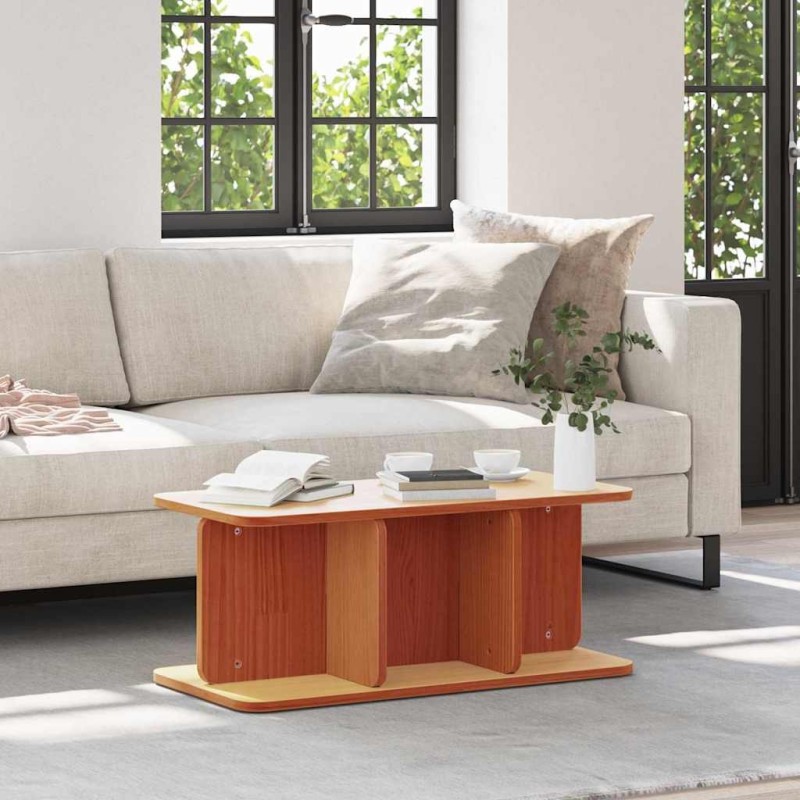 Table basse Brun cire 80 x 39,5 x 33,5 cm Bois massif en pin 582576582576