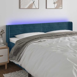 Tête de lit à LED Bleu foncé 163x16x78/88 cm Velours 582579582579