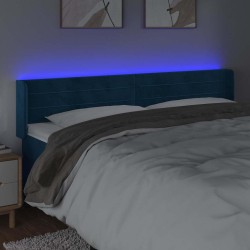 Tête de lit à LED Bleu foncé 163x16x78/88 cm Velours 582579582579