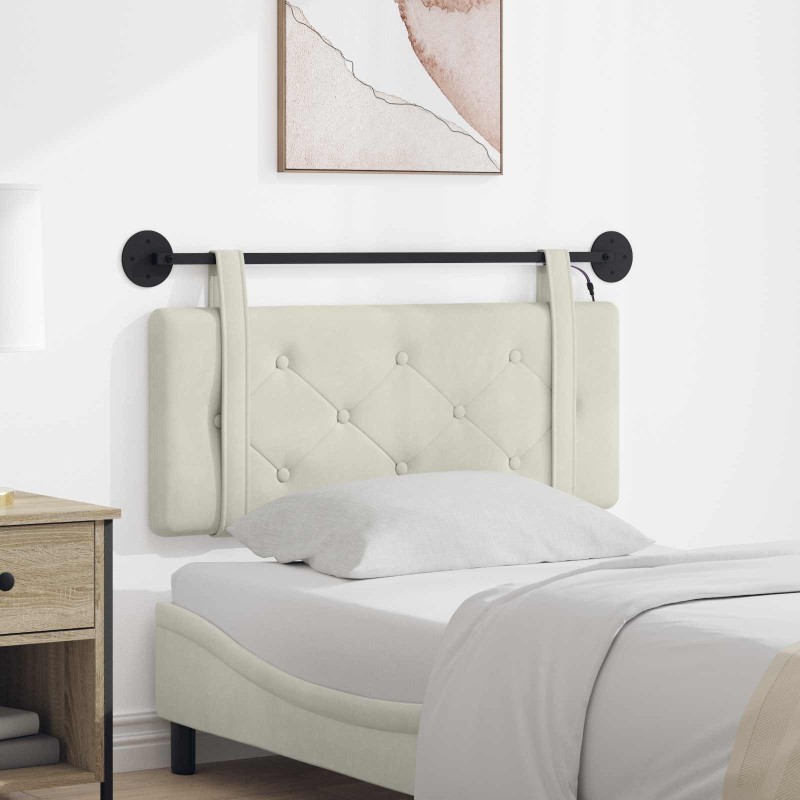 Tête de lit suspendue Avec lumière LED Crème Velours 582581582581