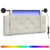 Tête de lit suspendue Avec lumière LED Crème Velours 582581582581