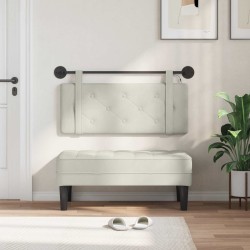 Tête de lit suspendue Avec lumière LED Crème Velours 582581582581