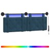 Tête de lit suspendue Avec lumière LED Bleu Velours 582582582582