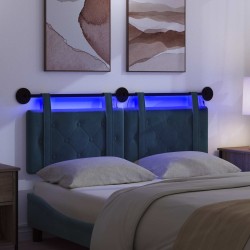 Tête de lit suspendue Avec lumière LED Bleu Velours 582582582582