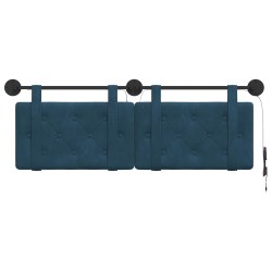 Tête de lit suspendue Avec lumière LED Bleu Velours 582582582582