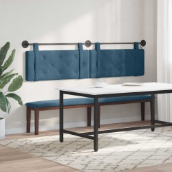 Tête de lit suspendue Avec lumière LED Bleu Velours 582583582583