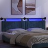Tête de lit suspendue Avec lumière LED Bleu Velours 582583582583
