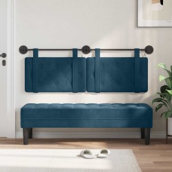Tête de lit suspendue Avec lumière LED Bleu Velours 582584582584