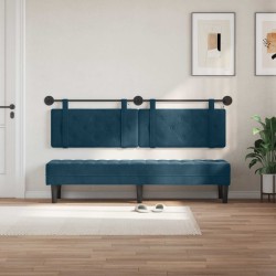 Tête de lit suspendue Avec lumière LED Bleu Velours 582585582585