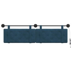 Tête de lit suspendue Avec lumière LED Bleu Velours 582585582585