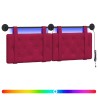Tête de lit suspendue Avec lumière LED Bordeaux Velours 582586582586