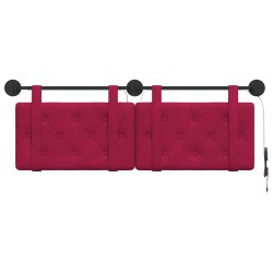 Tête de lit suspendue Avec lumière LED Bordeaux Velours 582586582586