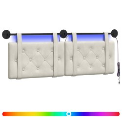 Tête de lit suspendue Avec lumière LED Crème Velours 582588582588
