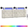Tête de lit suspendue Avec lumière LED Crème Velours 582588582588