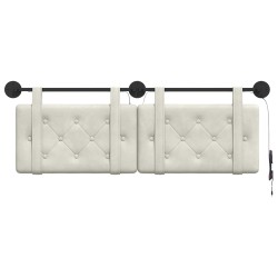 Tête de lit suspendue Avec lumière LED Crème Velours 582588582588