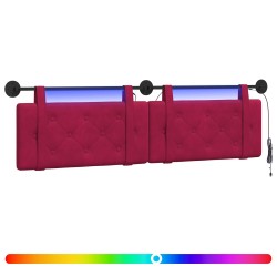 Tête de lit suspendue Avec lumière LED Bordeaux Velours 582589582589