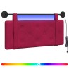 Tête de lit suspendue Avec lumière LED Bordeaux Velours 582590582590