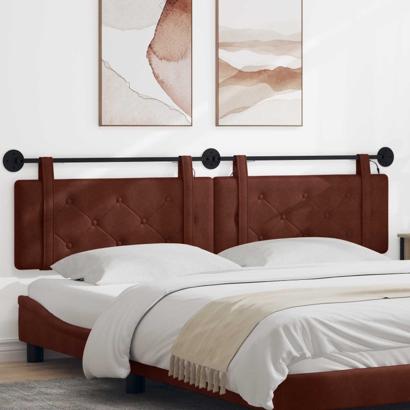 Tête de lit suspendue Avec lumière LED Brun Brillant PU antique 582591582591
