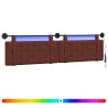 Tête de lit suspendue Avec lumière LED Brun Brillant PU antique 582591582591