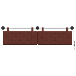 Tête de lit suspendue Avec lumière LED Brun Brillant PU antique 582591582591