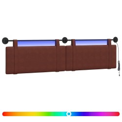Tête de lit suspendue Avec lumière LED Brun Brillant PU antique 582592582592