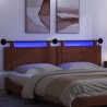 Tête de lit suspendue Avec lumière LED Brun Brillant PU antique 582592582592