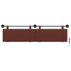 Tête de lit suspendue Avec lumière LED Brun Brillant PU antique 582592582592