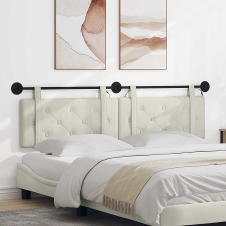 Tête de lit suspendue Avec lumière LED Crème Velours 582593582593