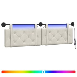 Tête de lit suspendue Avec lumière LED Crème Velours 582593582593