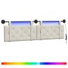 Tête de lit suspendue Avec lumière LED Crème Velours 582593582593
