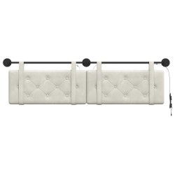 Tête de lit suspendue Avec lumière LED Crème Velours 582593582593